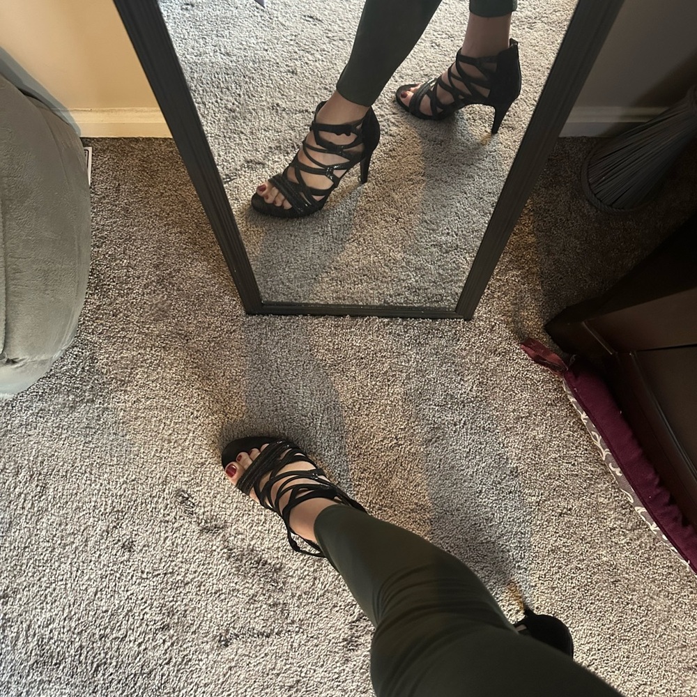 Impo Black Strappy Heels